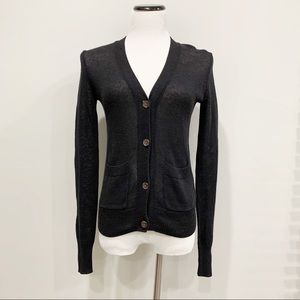 Silence + Noise Linen Blend Knit Cardigan Sweater